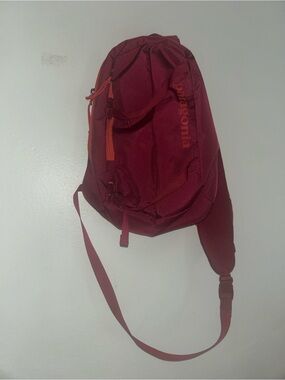 patagonia red nylon tote backpack Terravia Pack Aqua Stone profile performance of a couriers tote RARE Patagonia 2004, laptop, commuter,